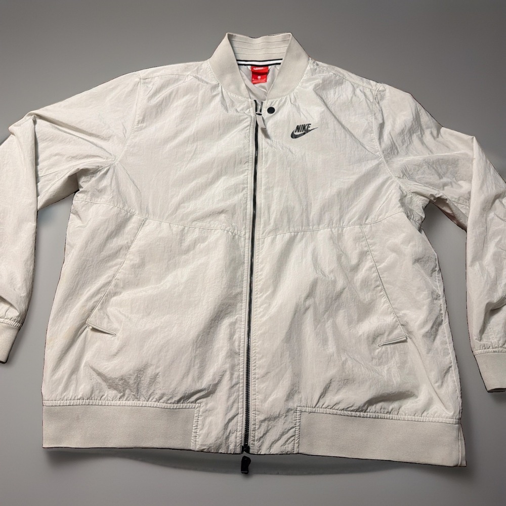 Nike Varsity Bomber Jacket Beige/Off White XL Red Tag